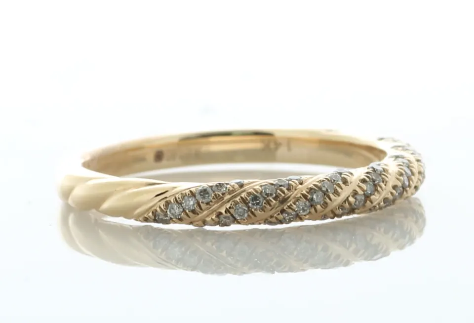 14ct Rose Gold Pavé Diamond Ring 0.20 Carats
