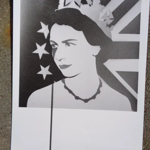 Pure Evil Signed Limited Edition Art Car Boot Fair x/100 50 x 35cm Queen Elizabeth