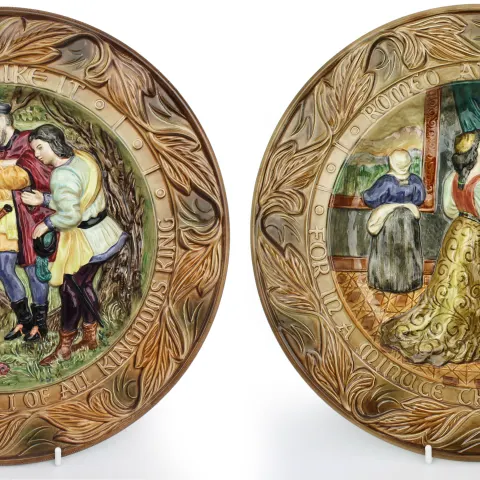 Pair of Beswick William Shakespeare Relief Chargers