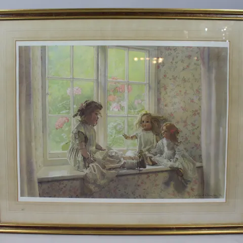 Large Geoffrey Robinson Signed Print Set in Gilt Frame