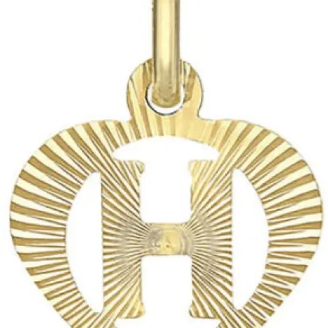 NEW!! 9K Yellow Gold Diamond Initial U Pendant