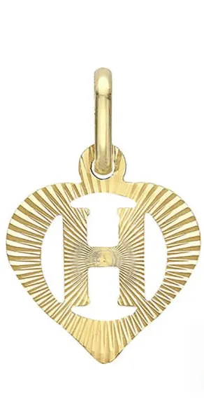NEW!! 9K Yellow Gold Diamond Initial U Pendant