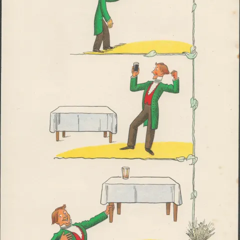 Rare 89 Yrs Old Double Sided  Guinness Print "The Strongman"