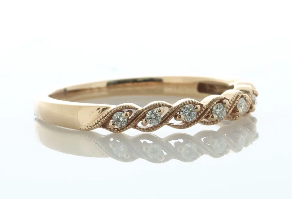 14ct Rose Gold Twist Argyle Diamond Ring 0.10 Carats