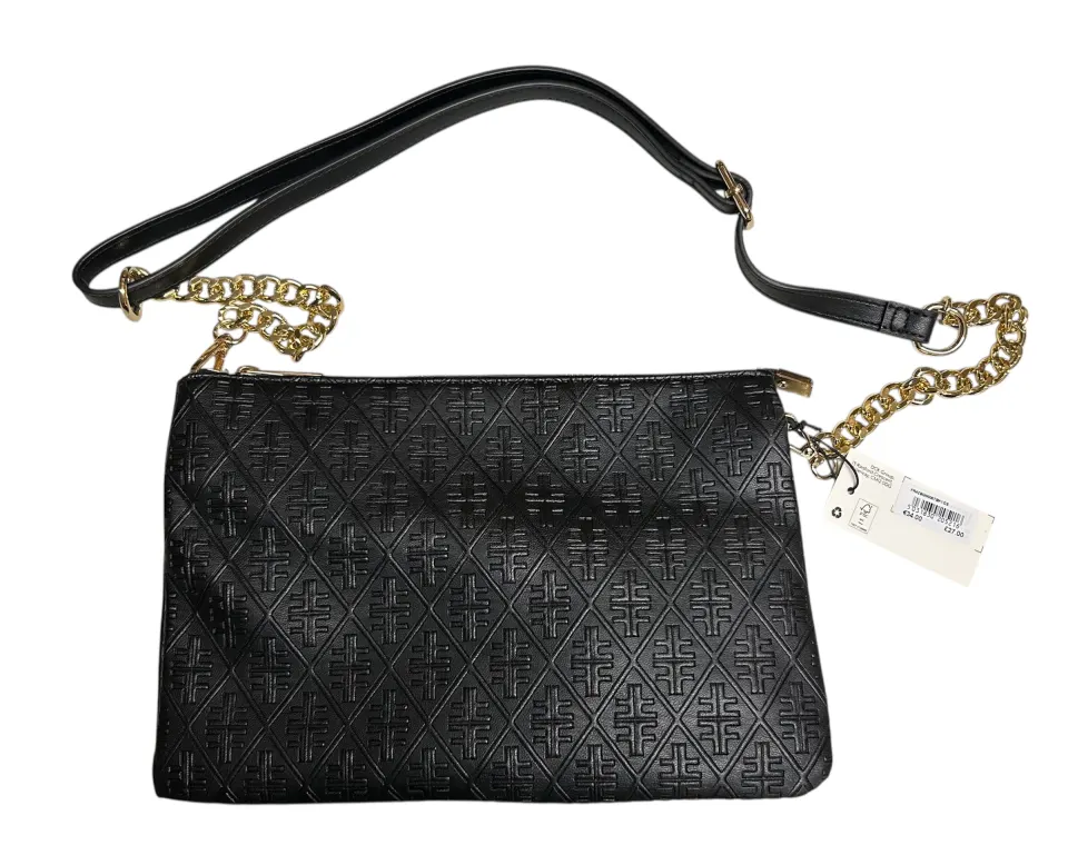 5 x Embossed Chain Strap Black Bag One Size RRP £27.00 ea. L24a