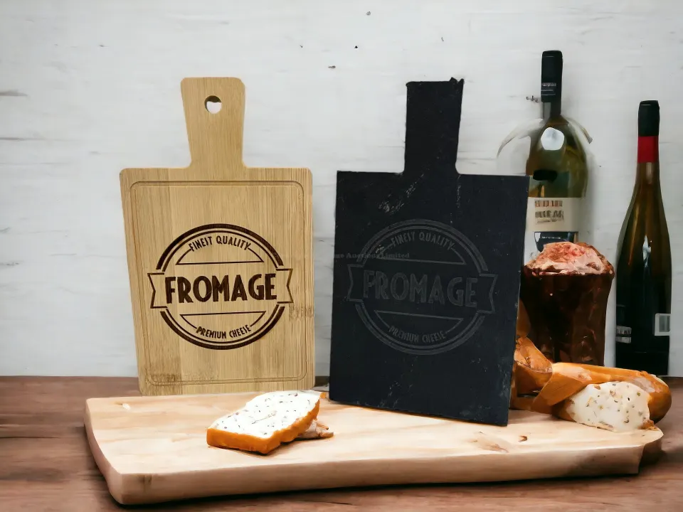 5 x Sets Of 2 Mini Tapas Serving Boards Slate & Bamboo L12b