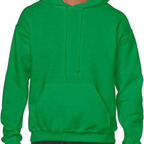 10 x Plain Hooded Sweatshirts Green Mens Heavyweight Hoodie Casual