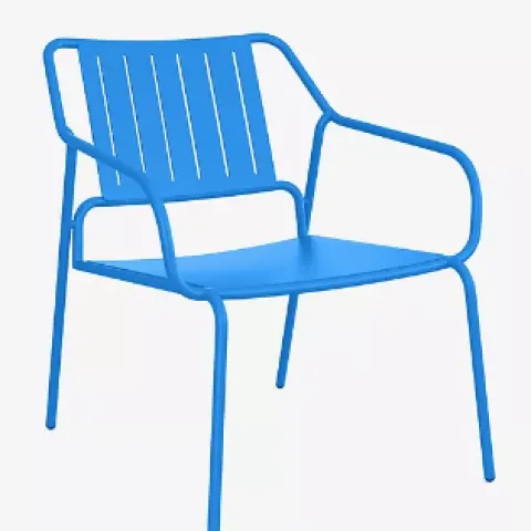 Item Description  -  John Lewis ANYDAY Brights Metal Garden Lounge Chair, Directoire Blue  -  Stock