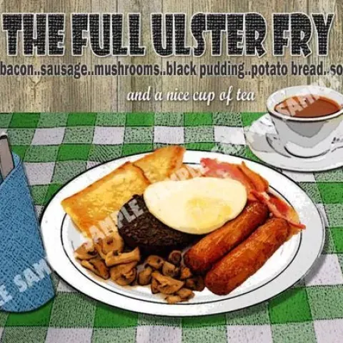 The Ulster Fry Breakfast Metal Wall Art