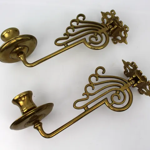 Pair of Vintage Brass Garnitures