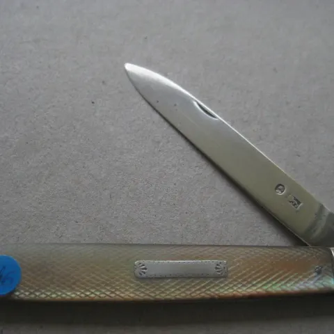 George III Mother of Pearl Hafted Silver Bladed Folding Fruit Knife