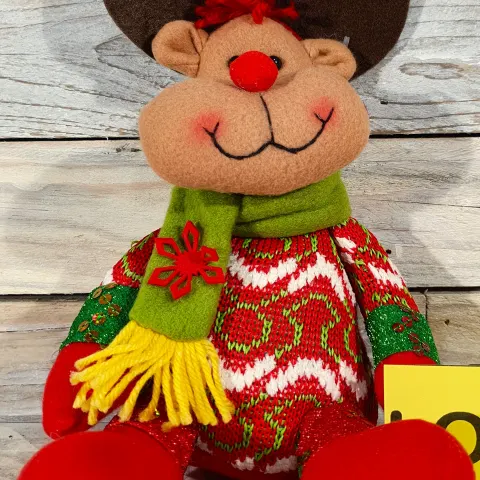 Gorgeous Fabric Seated Reindeer. Rrp £32.99