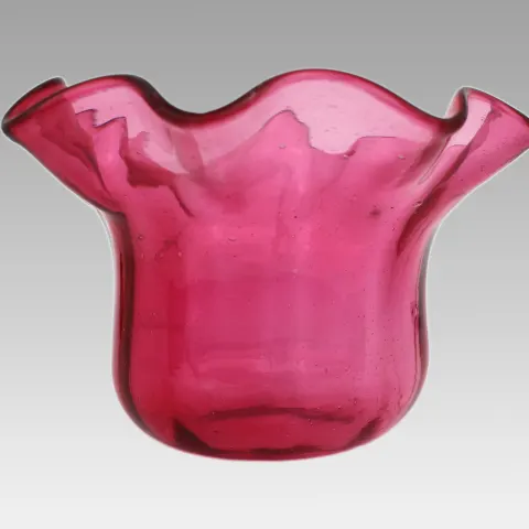 Victorian Cranberry Glass Ruffled Lampshade