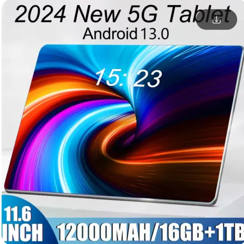 2024 Original Global Version Tablet 11.6 Inch HD 4K Android 13 16GB+1T 12000mAh 5GDual SIM 1TB Black