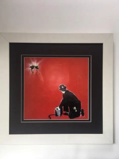 Nick Walker (b1969) Mind your Rat print by Vandal, 50x50cm, framed, Glazed Print of Wall Mural, 2008