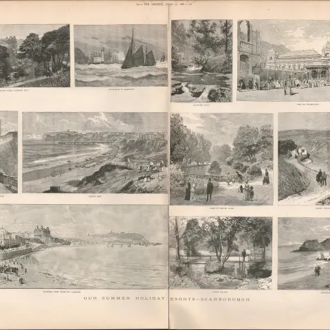 1880 Victorian View Scarborough Landmarks
