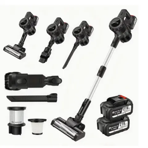 Cordless Stick Vacuum Cleaner – 15KPA Strong Suction, 65-Min Runtime, Tangle-Free Brush, HEPA Filter