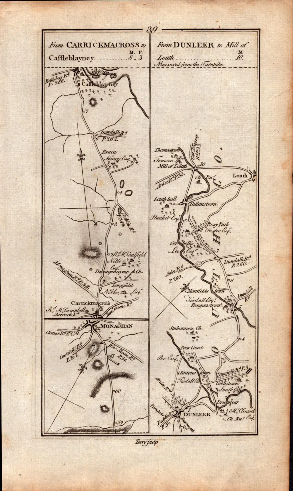 Ireland Rare Antique 1777 Map Dublin Phoenix Park Glasnevin Slane Castle Ardee