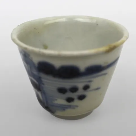 Late Qing Chinese Blue and White Porcelain Teacup, Circa 1880