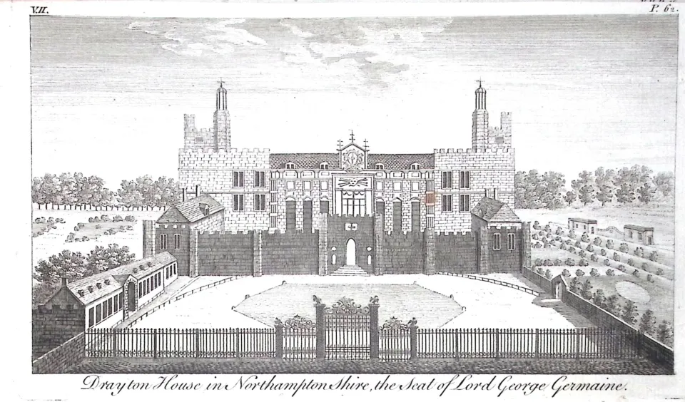 Northamptonshire Drayton House Rare Georgian Copper Antique 1776 Engraving-142.