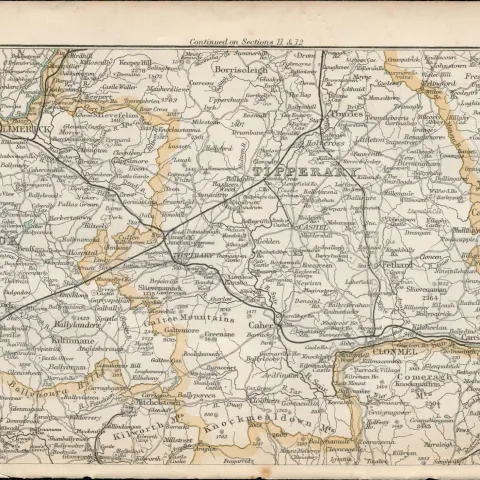 Ireland Tipperary Limerick Wexford Etc Antique Map 15.