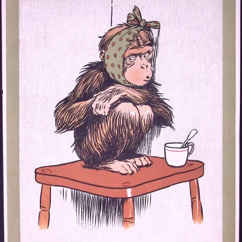 Cecil Aldin Antique Zoo Babies Scarce Illustration “Baby Chimpanzee”-9.