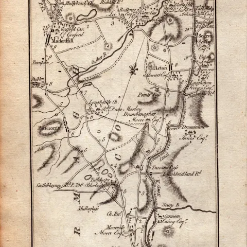 Ireland Rare Antique 1777 Map  Glenarm Newry Acton Scarva Armagh Etc.