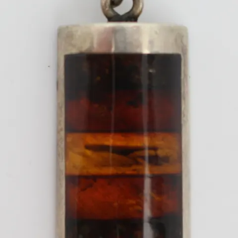 Vintage Silver and Baltic Amber Pendant