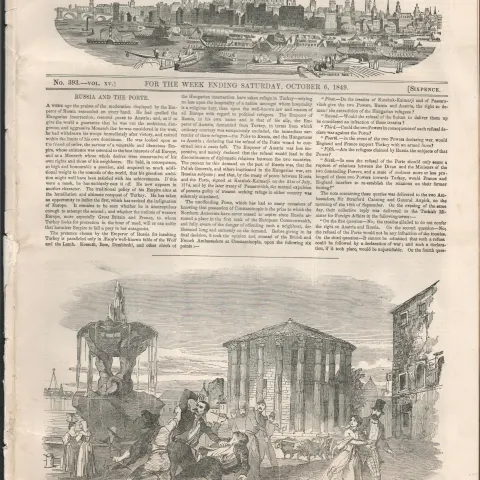 Return Of Queen Victoria  The Highland Tour Antique Newspaper 1849.