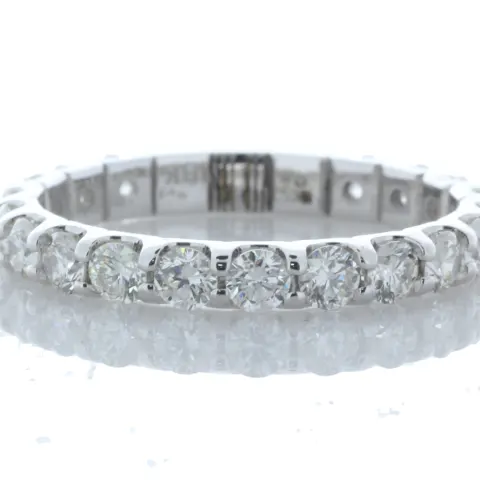 18ct White Gold Claw Set Semi Eternity Diamond Ring 1.50 Carats