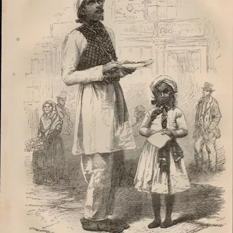 London Hindoo Tract Seller Rare Antique 1864 Henry Mayhew Print.