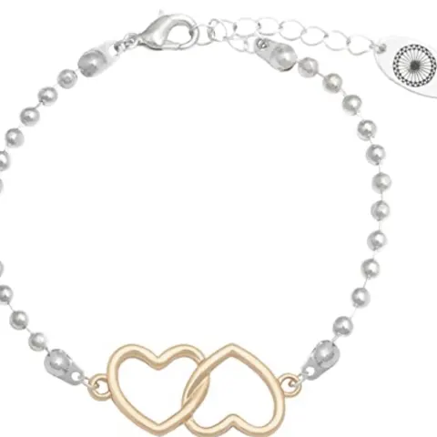 Brand Silver Beaded New Heart Bracelets x 10 RRP £400
