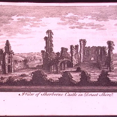 Dorset-Sherbourne Castle Rare 1776 Georgian Copper Plate Antique Engraving -61