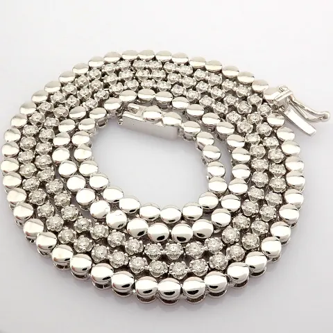 Certificated 14K White Gold Diamond Necklace / Total 1.2 ct