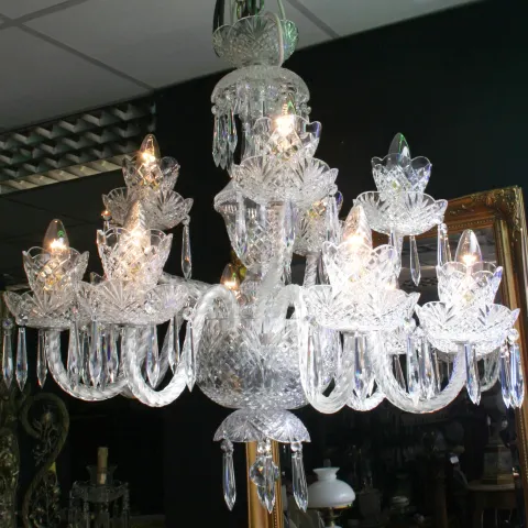Cut Glass 12 Arm Waterford Crystal Chandelier