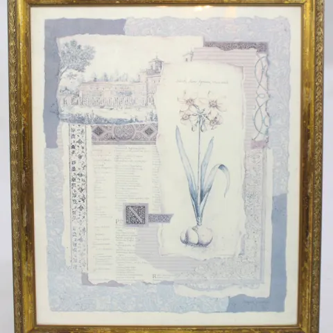 Large Contemporary Print Set in Gilt Frame