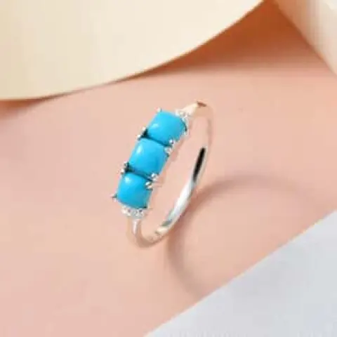 NEW!! Arizona Sleeping Beauty Turquoise Triology Ring