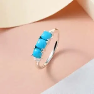 NEW!! Arizona Sleeping Beauty Turquoise Triology Ring
