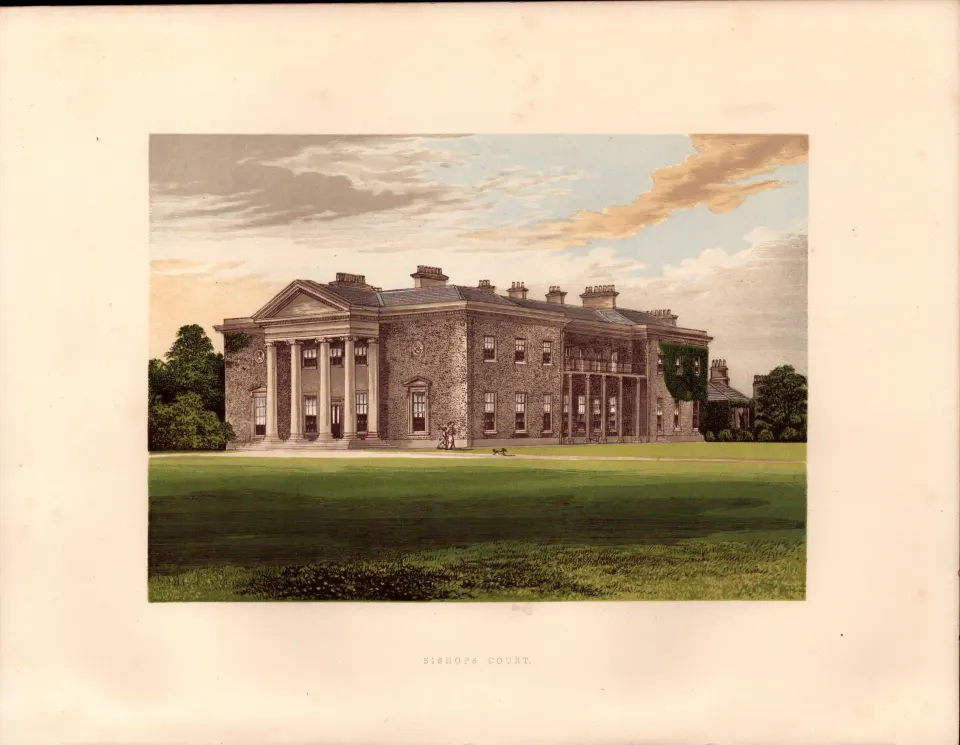 Bishopcourt Co Kildare Ireland Gilt-Edge Coloured Antique Book Plate.