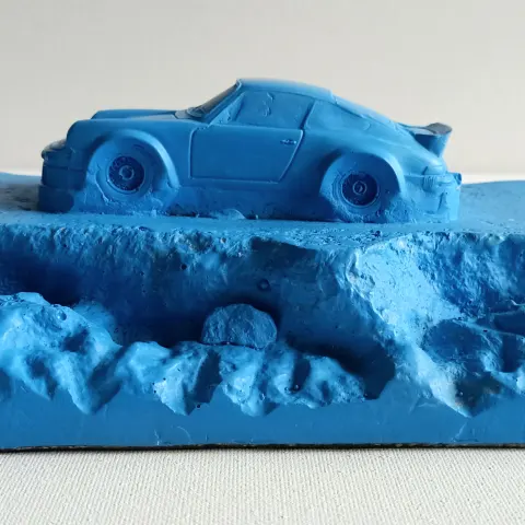 Daniel Arsham (Atibutted) Blue Trail Model Set of 2 Porsche 911 Turbo (#0546)