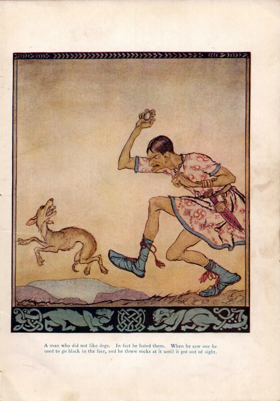 Irish Man Who Did Not like Dogs 1924 Irish Fairy Tales Arthur Rackham.