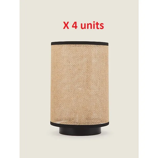 4 x Natural Woven Rattan Effect Portable Table Lamp 51006513