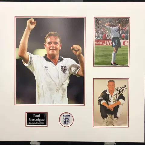 PAUL GASCOIGNE original signed presentation