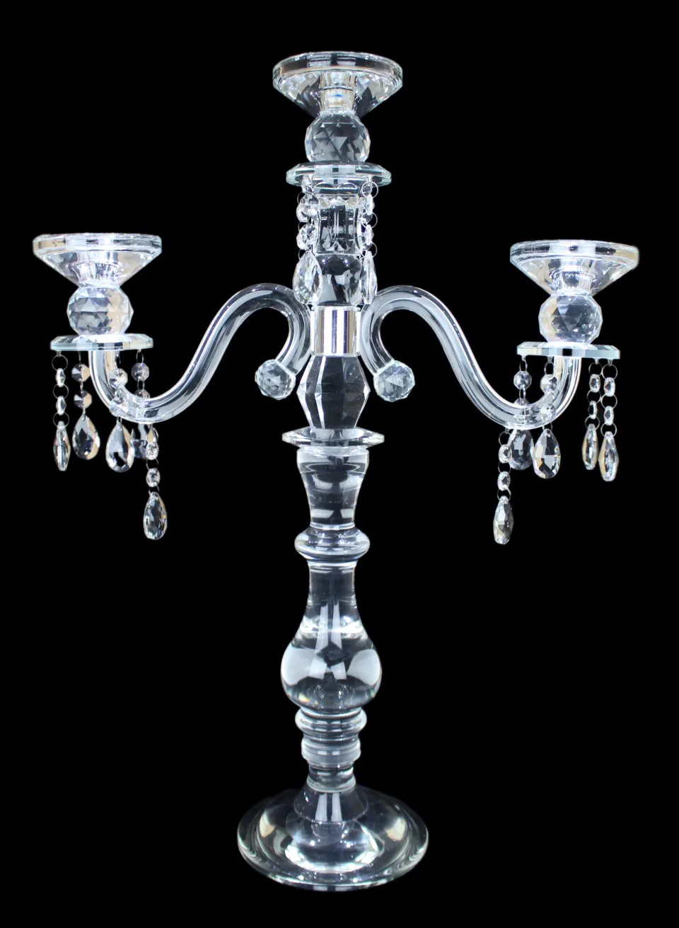 3 Branch Crystal Candelabra