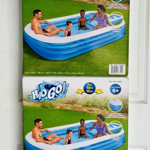 2 x H20GO! 10ft Family Fun Inflatable Pool With Benches New Sealed Box
