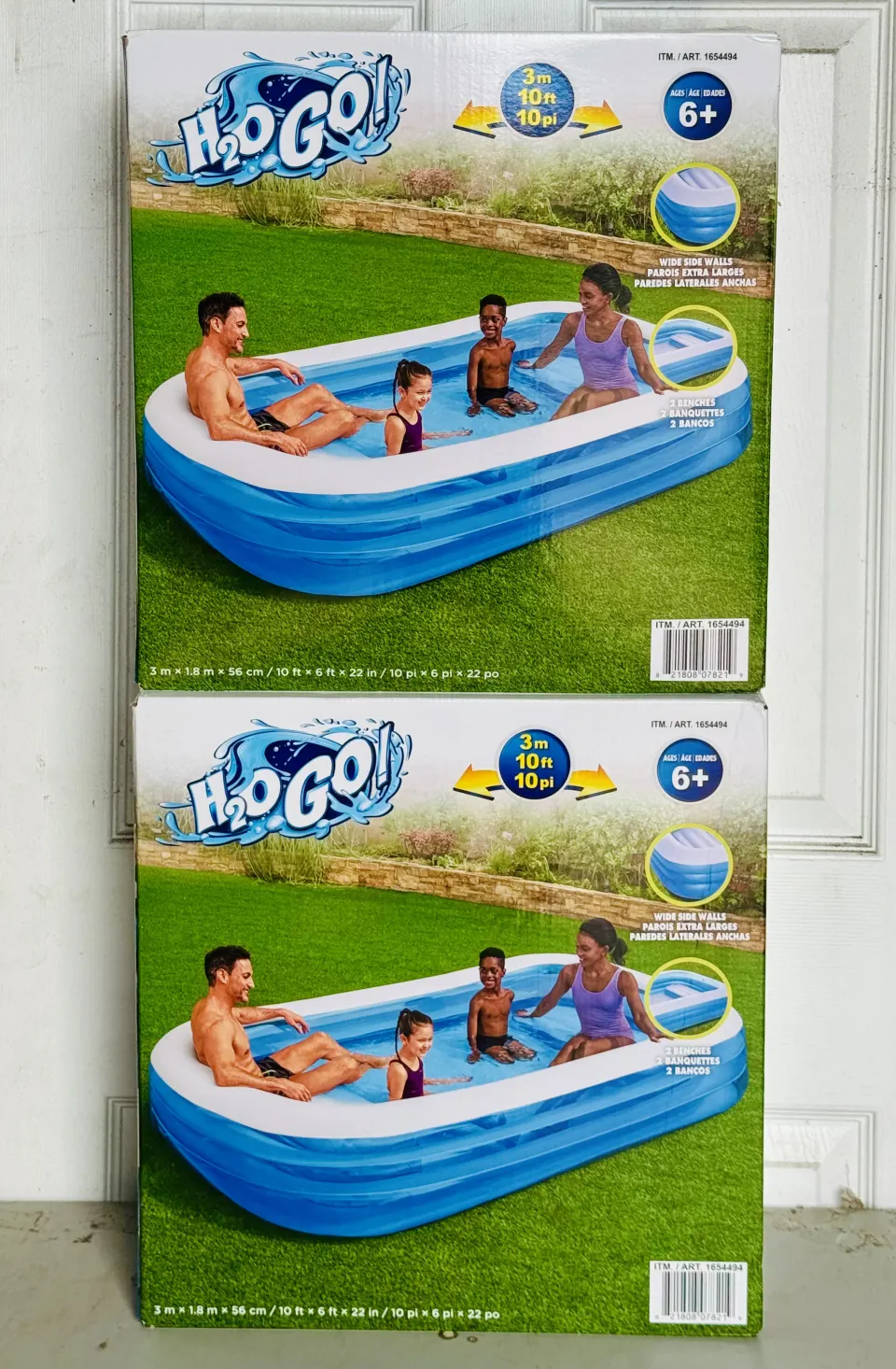 2 x H20GO! 10ft Family Fun Inflatable Pool With Benches New Sealed Box