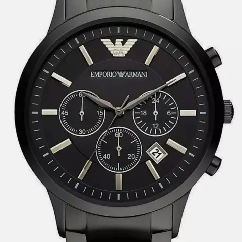 Emporio Armani AR2453 Men's Black Stainless Steel Bracelet Chronograph Watch