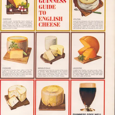 Original 58-Year-Old 1966 Guinness Guide To English Cheese Print GE 4155 #-32.