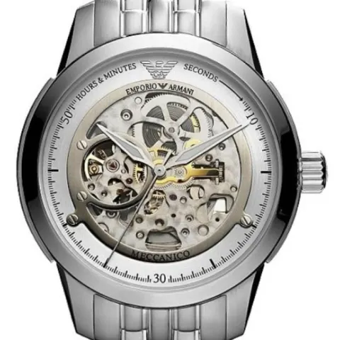 Emporio Armani AR4626 Men's Meccanico Silver Bracelet Watch