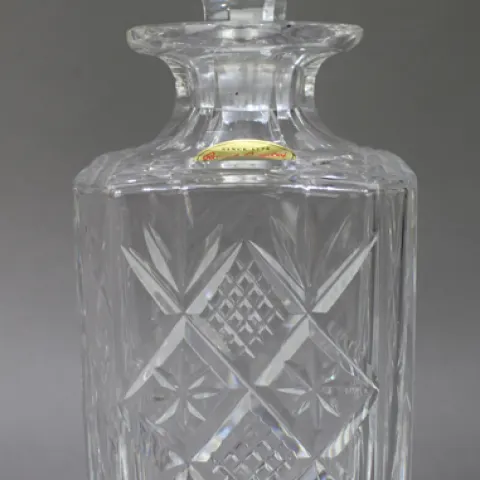 Vintage Royal Brierley Crystal Square Shaped Spirit Decanter